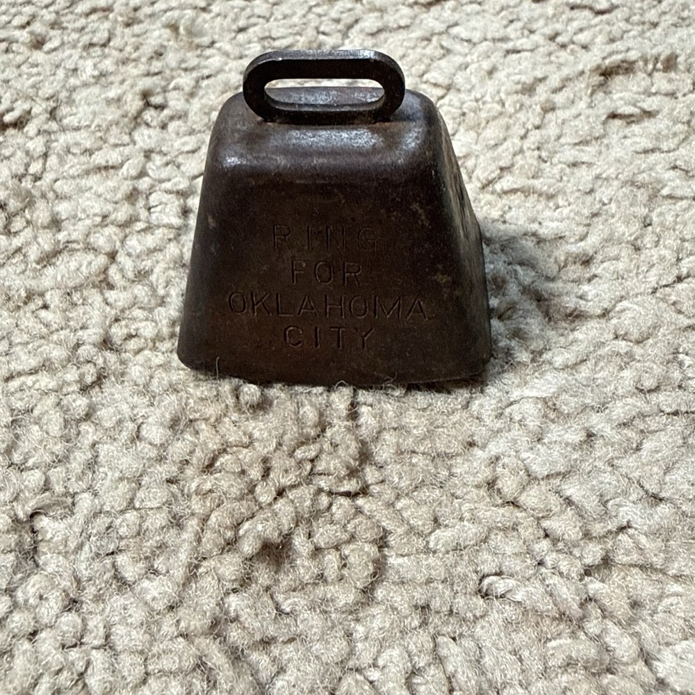 Vintage Cast Iron Ring For Oklahoma City Service Bell Gas Station Advertising